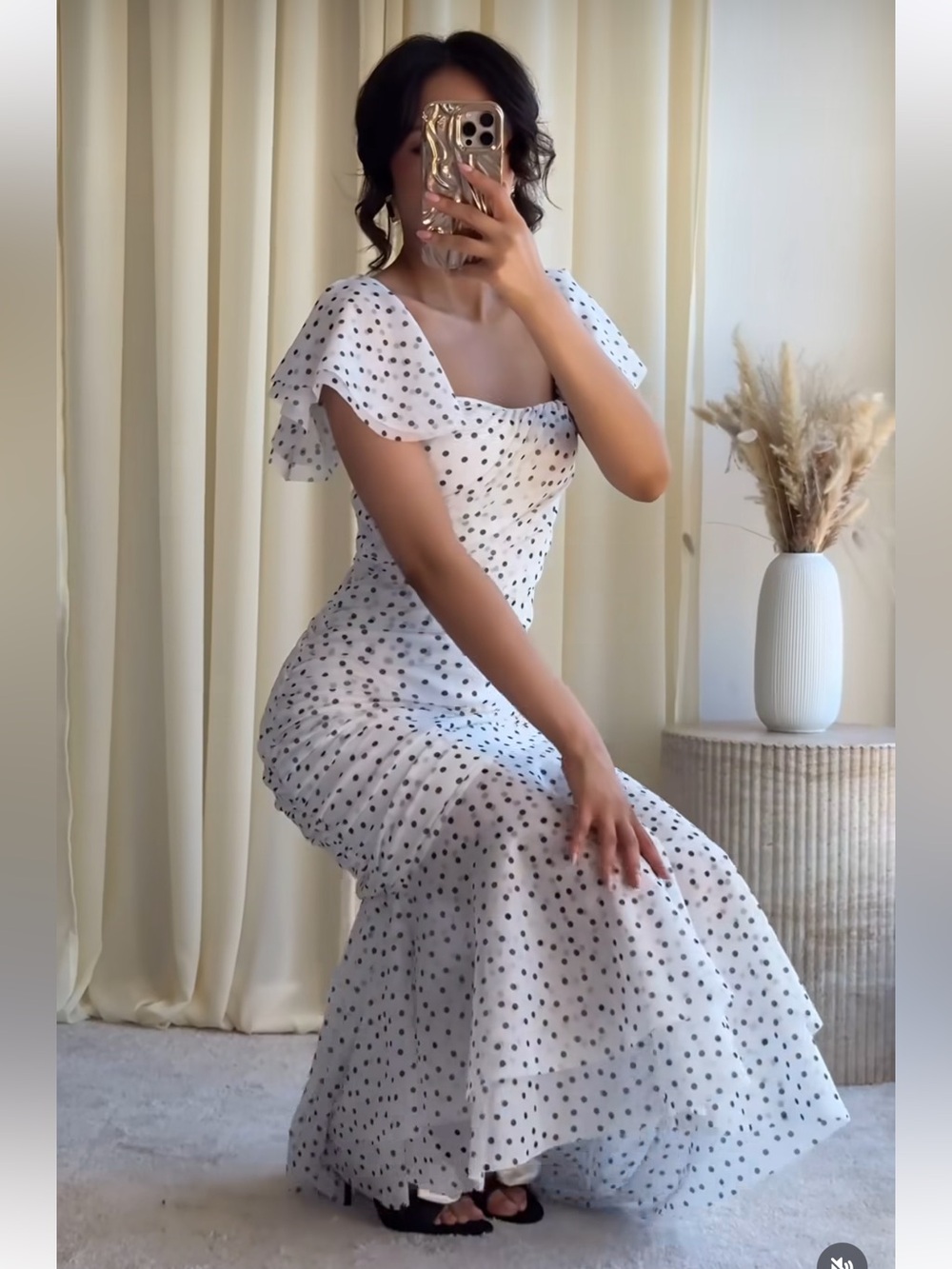 ZARA POLKA DOT MIDI DRESS
